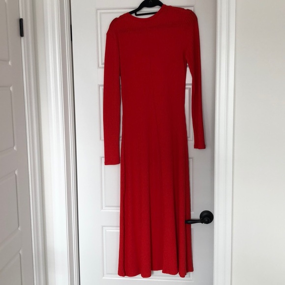 Orange/Red Midi Sweater Dress - Picture 3 of 3